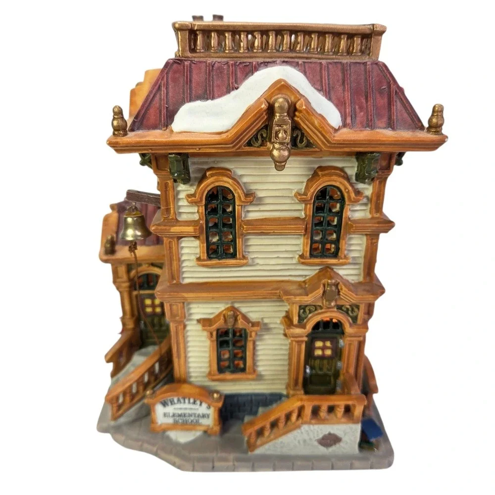 Lemax Whatleys Elementary School Xmas Village Lighted‎ Holiday Decor Boxed Read